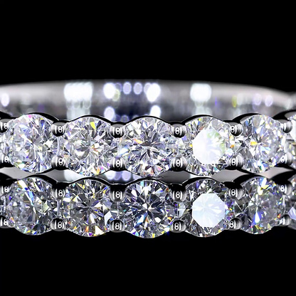 0.97 CTTW Round Lab Diamond 3/4 Eternity Band Sz. 6.5 14k White Gold (E Color and VS Clarity)