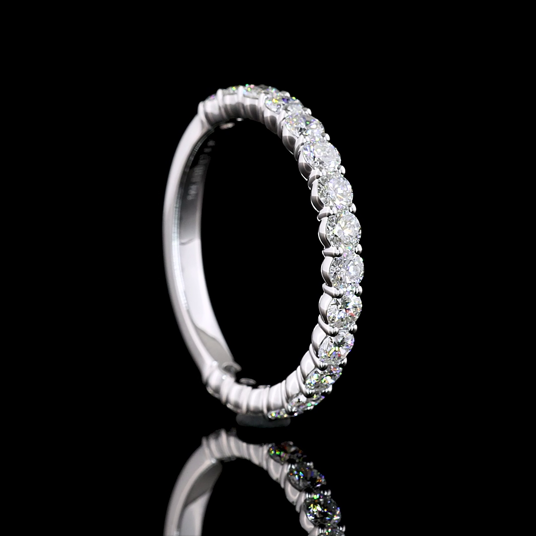 0.97 CTTW Round Lab Diamond 3/4 Eternity Band Sz. 6.5 14k White Gold (E Color and VS Clarity)