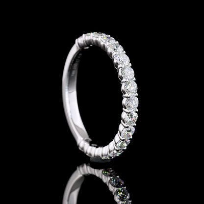 0.97 CTTW Round Lab Diamond 3/4 Eternity Band Sz. 6.5 14k White Gold (E Color and VS Clarity)