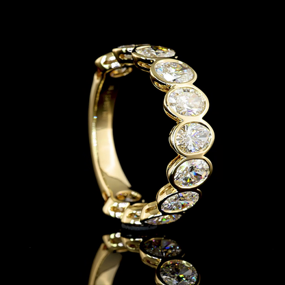 2.97 CTTW Oval Lab Diamond 3/4 Eternity Band Sz. 6.5 14k Yellow Gold E Color and VS Clarity jewelry-spot-usa