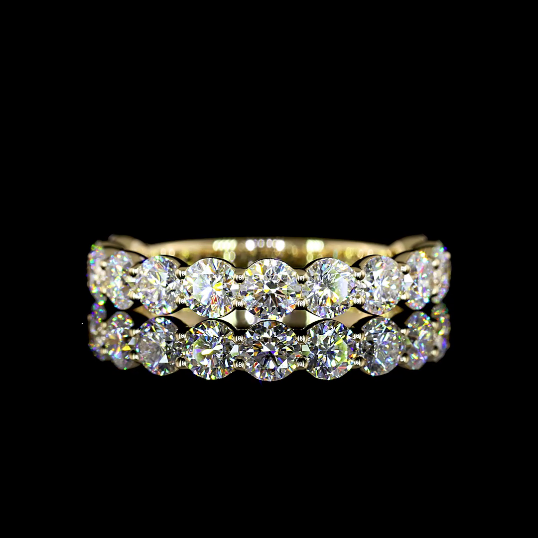 1.89 CTTW Round Lab Diamond 3/4 Eternity Band Sz. 6.5 14k Yellow Gold (E Color and VS Clarity)