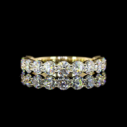 1.89 CTTW Round Lab Diamond 3/4 Eternity Band Sz. 6.5 14k Yellow Gold (E Color and VS Clarity)