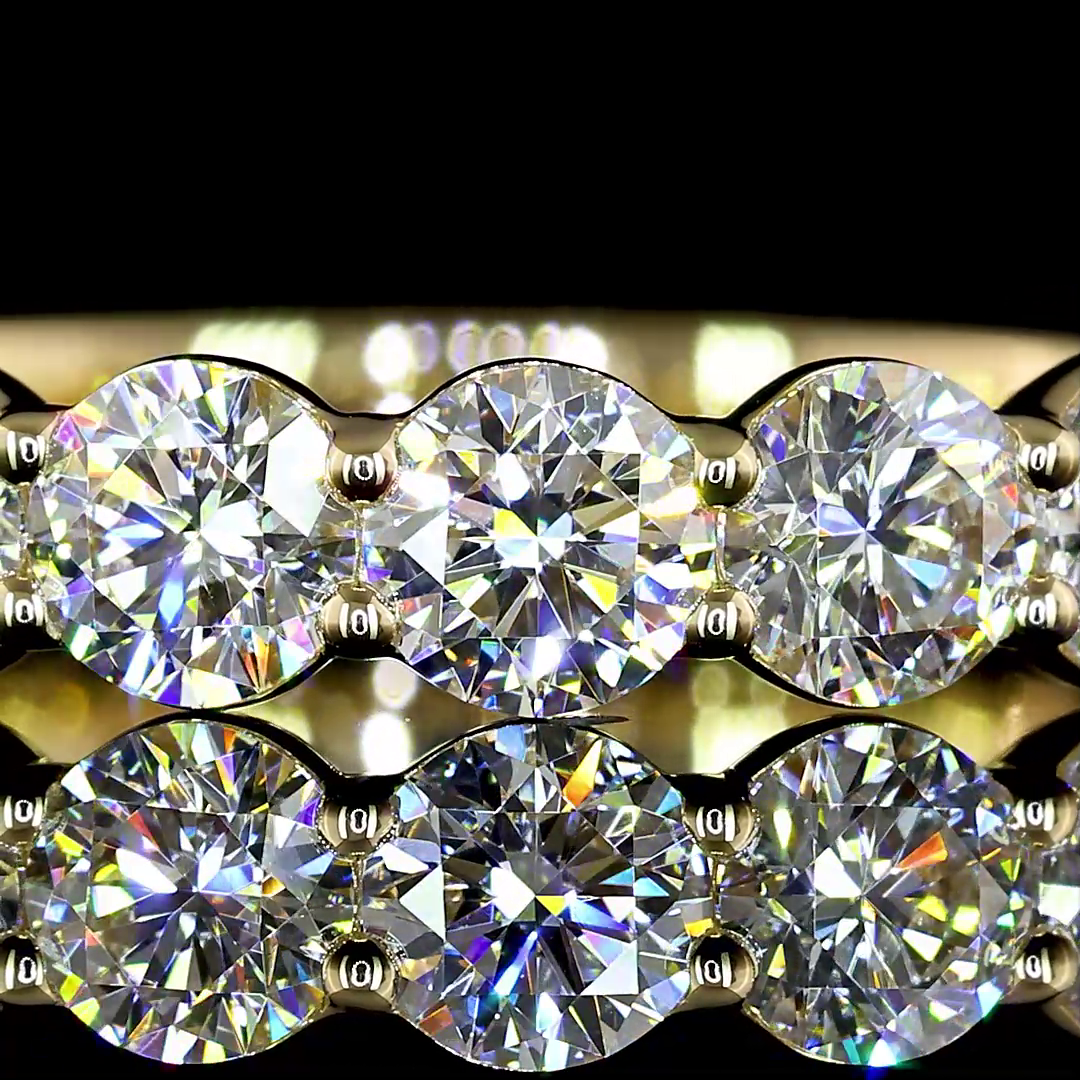 1.89 CTTW Round Lab Diamond 3/4 Eternity Band Sz. 6.5 14k Yellow Gold (E Color and VS Clarity)