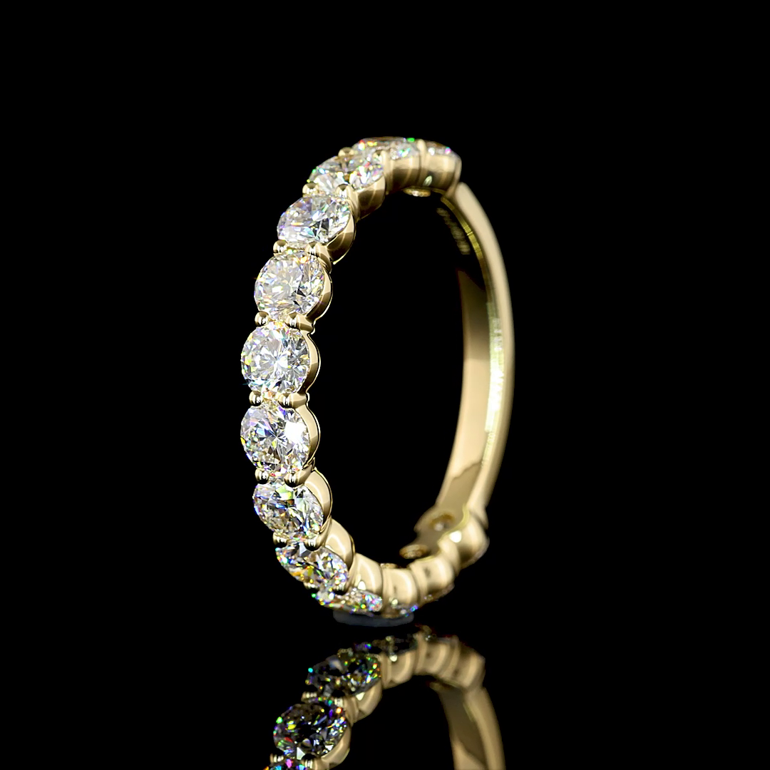 1.89 CTTW Round Lab Diamond 3/4 Eternity Band Sz. 6.5 14k Yellow Gold (E Color and VS Clarity)