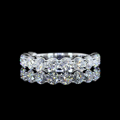 1.94 CTTW Round Lab Diamond 3/4 Eternity Band Sz. 6.5 14k White Gold (E Color and VS Clarity)