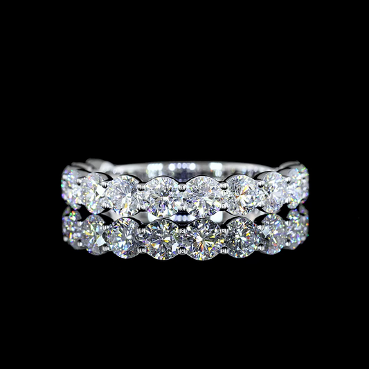 1.94 CTTW Round Lab Diamond 3/4 Eternity Band Sz. 6.5 14k White Gold (E Color and VS Clarity)