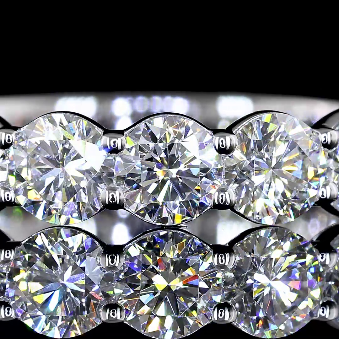 1.94 CTTW Round Lab Diamond 3/4 Eternity Band Sz. 6.5 14k White Gold (E Color and VS Clarity)