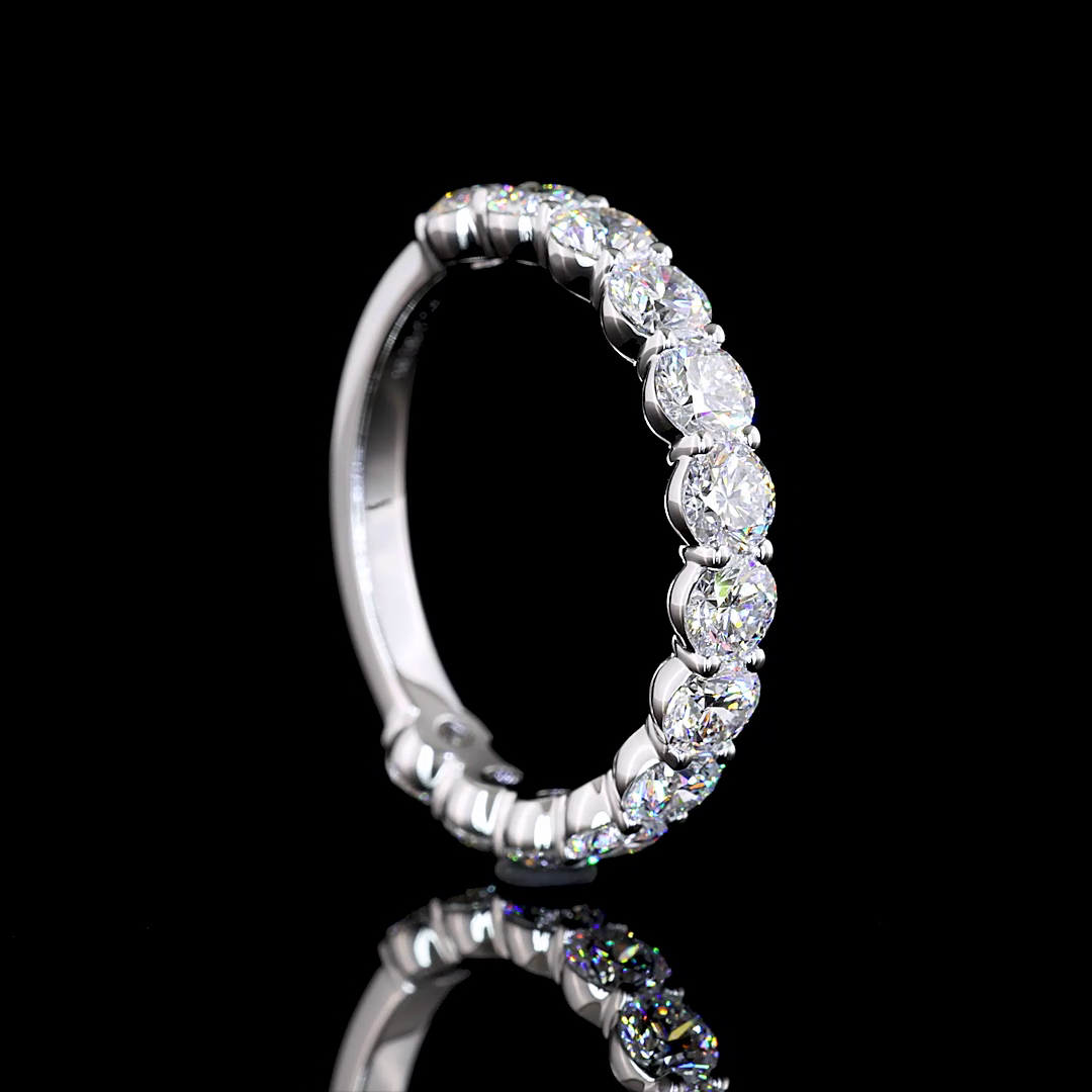 1.94 CTTW Round Lab Diamond 3/4 Eternity Band Sz. 6.5 14k White Gold (E Color and VS Clarity)