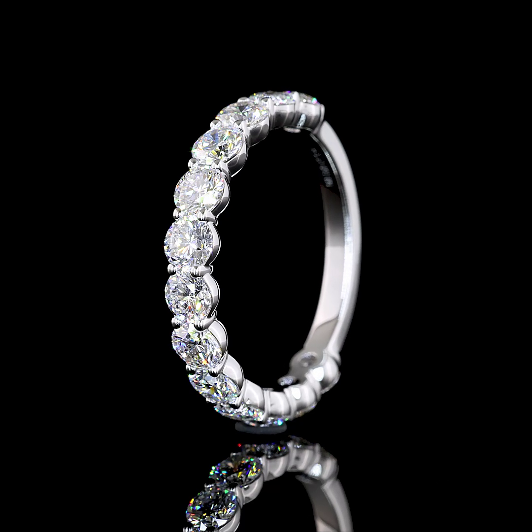 1.94 CTTW Round Lab Diamond 3/4 Eternity Band Sz. 6.5 14k White Gold (E Color and VS Clarity)