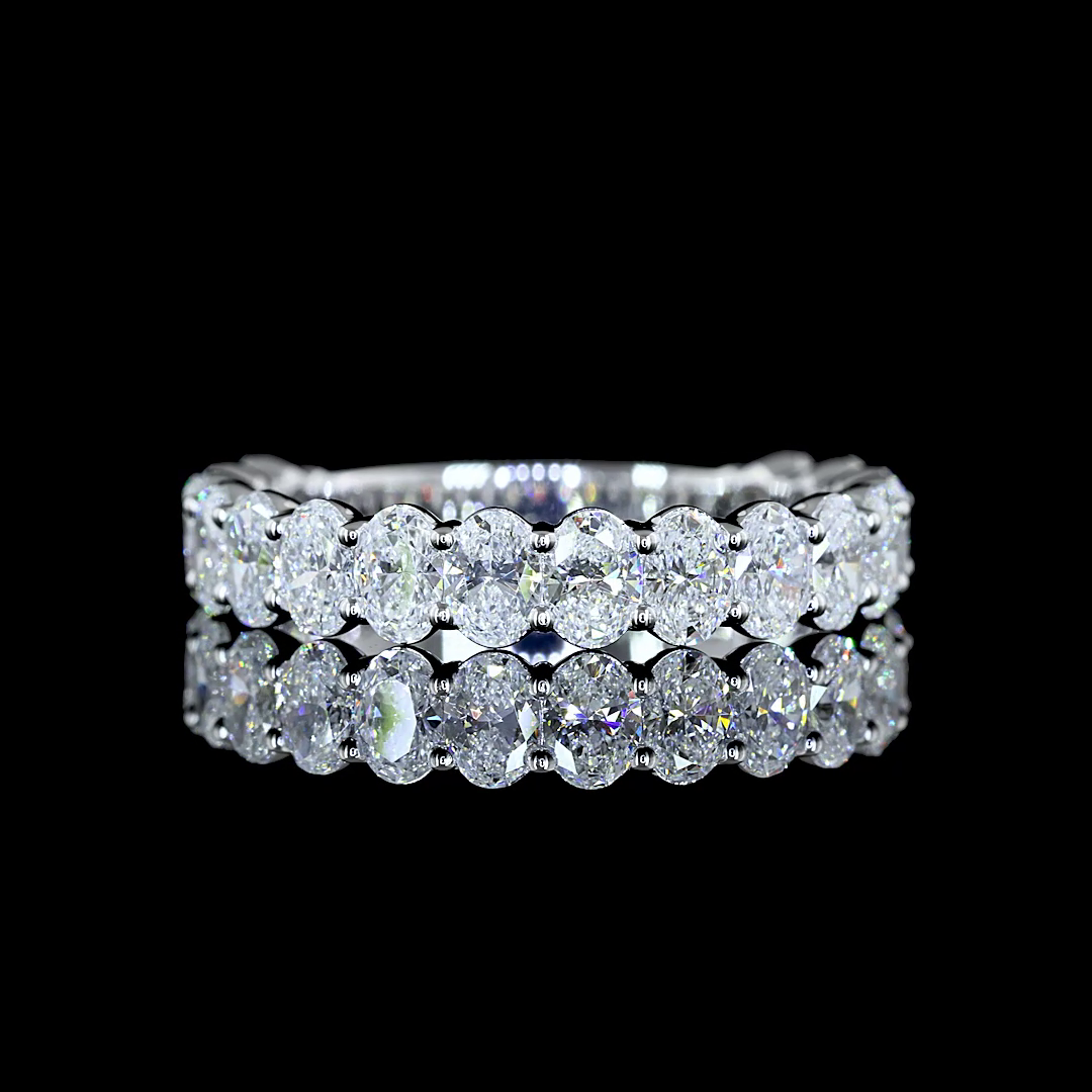 1.93 CTTW Oval Lab Diamond 3/4 Eternity Band Sz. 6.5 14k White Gold (E Color and VS Clarity)