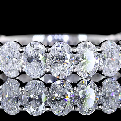 1.93 CTTW Oval Lab Diamond 3/4 Eternity Band Sz. 6.5 14k White Gold E Color and VS Clarity jewelry-spot-usa
