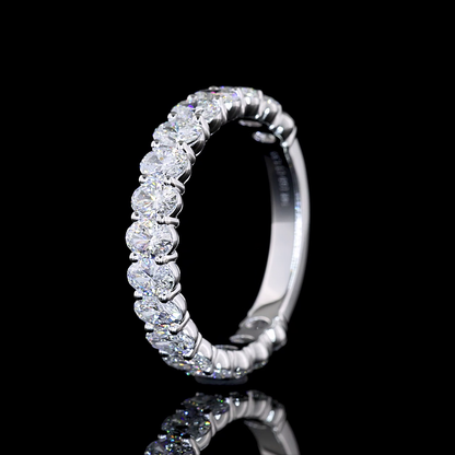 1.93 CTTW Oval Lab Diamond 3/4 Eternity Band Sz. 6.5 14k White Gold E Color and VS Clarity jewelry-spot-usa