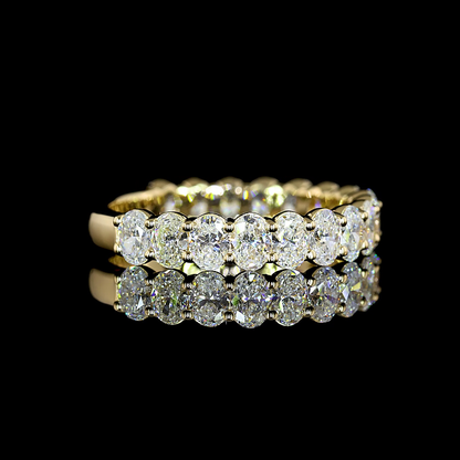 1.89 CTTW Oval Lab Diamond 3/4 Eternity Band Sz. 6.5 14k Yellow Gold E Color and VS Clarity jewelry-spot-usa