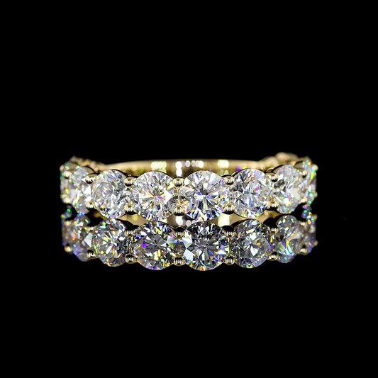 2.95 CTTW Round Lab Diamond 3/4 Eternity Band Sz. 6.5 14k Yellow Gold (E Color and VS Clarity)
