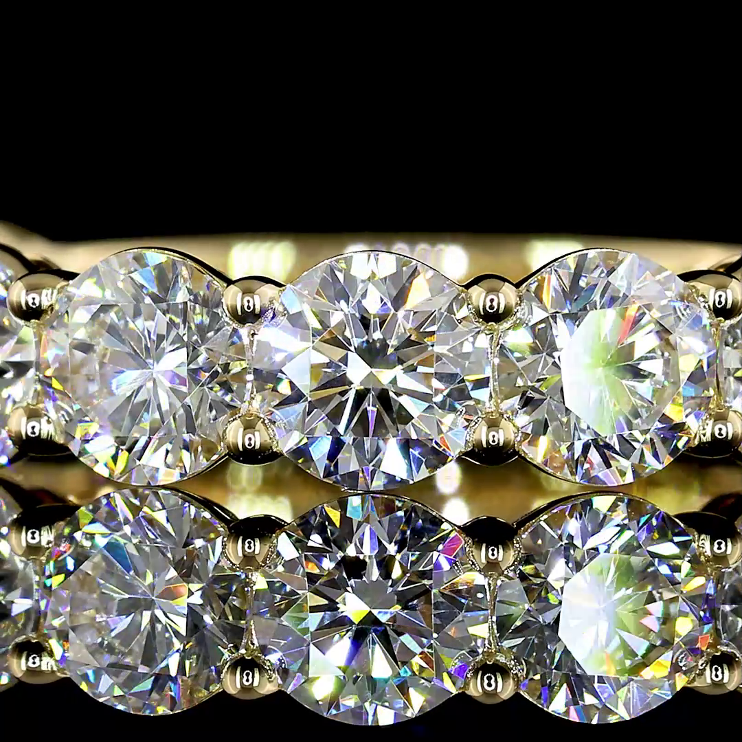 2.95 CTTW Round Lab Diamond 3/4 Eternity Band Sz. 6.5 14k Yellow Gold (E Color and VS Clarity)