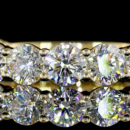 2.95 CTTW Round Lab Diamond 3/4 Eternity Band Sz. 6.5 14k Yellow Gold (E Color and VS Clarity)