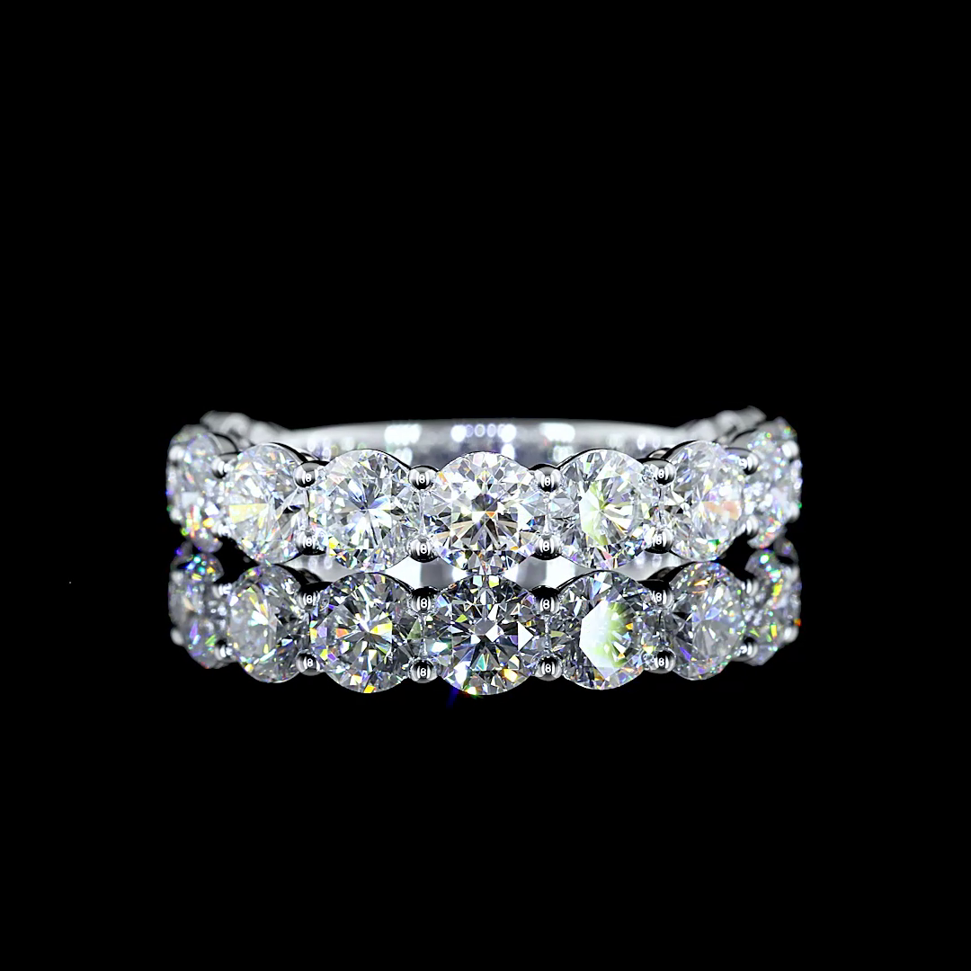 2.98 CTTW Round Lab Diamond 3/4 Eternity Band Sz. 6.5 14k White Gold (E Color and VS Clarity)