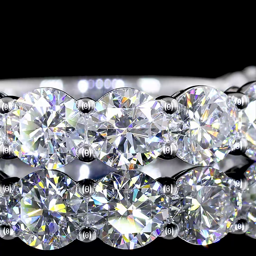 2.98 CTTW Round Lab Diamond 3/4 Eternity Band Sz. 6.5 14k White Gold (E Color and VS Clarity)