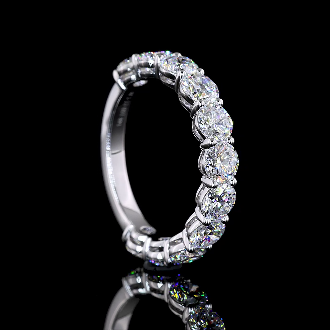 2.98 CTTW Round Lab Diamond 3/4 Eternity Band Sz. 6.5 14k White Gold (E Color and VS Clarity)
