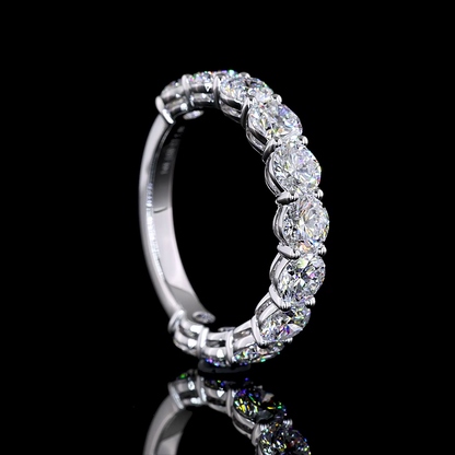 2.98 CTTW Round Lab Diamond 3/4 Eternity Band Sz. 6.5 14k White Gold (E Color and VS Clarity)