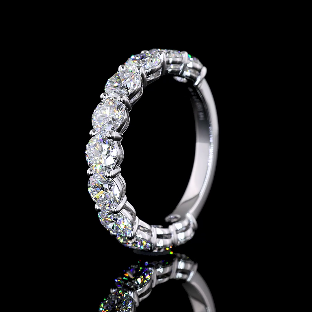 2.98 CTTW Round Lab Diamond 3/4 Eternity Band Sz. 6.5 14k White Gold (E Color and VS Clarity)