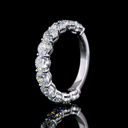 2.98 CTTW Round Lab Diamond 3/4 Eternity Band Sz. 6.5 14k White Gold (E Color and VS Clarity)