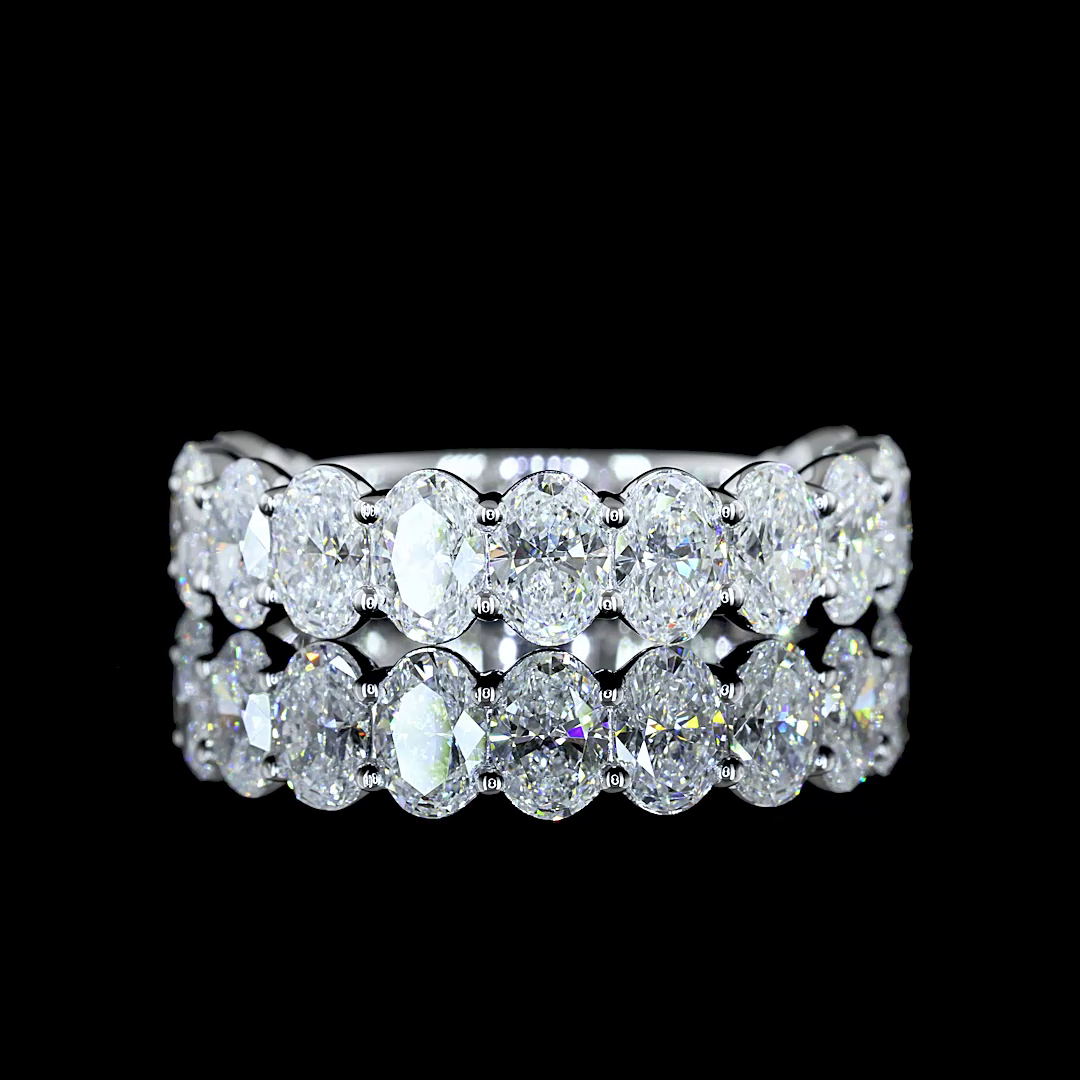 2.81 CTTW Oval Lab Diamond 3/4 Eternity Band Sz. 6.5 14k White Gold (E Color and VS Clarity)