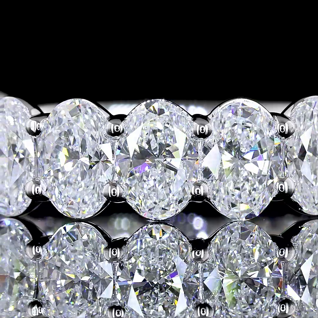 2.81 CTTW Oval Lab Diamond 3/4 Eternity Band Sz. 6.5 14k White Gold (E Color and VS Clarity)