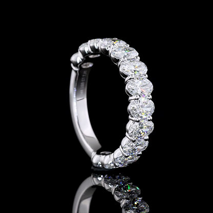 2.81 CTTW Oval Lab Diamond 3/4 Eternity Band Sz. 6.5 14k White Gold E Color and VS Clarity jewelry-spot-usa