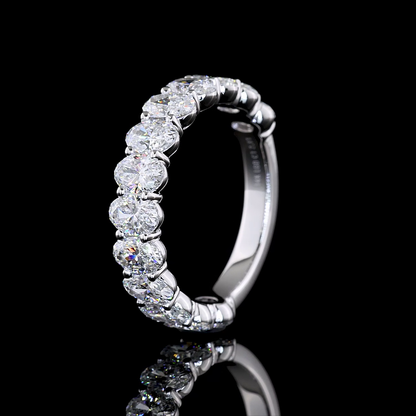 2.81 CTTW Oval Lab Diamond 3/4 Eternity Band Sz. 6.5 14k White Gold (E Color and VS Clarity)