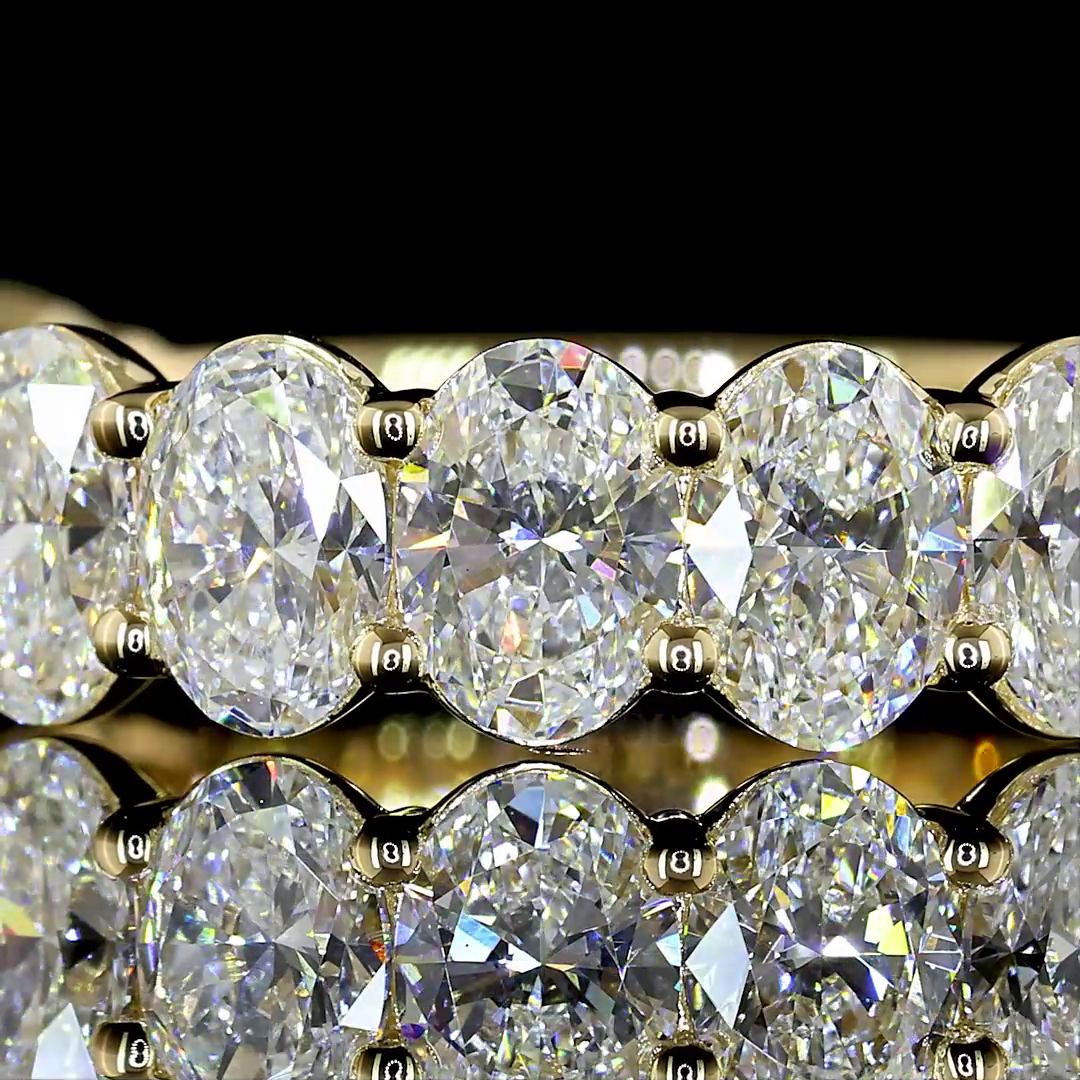 2.94 CTTW Oval Lab Diamond 3/4 Eternity Band Sz. 6.5 14k Yellow Gold (E Color and VS Clarity)