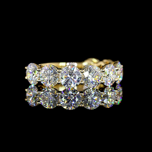 3.97 CTTW Round Lab Diamond 3/4 Eternity Band Sz. 6.5 (E Color and VS Clarity)