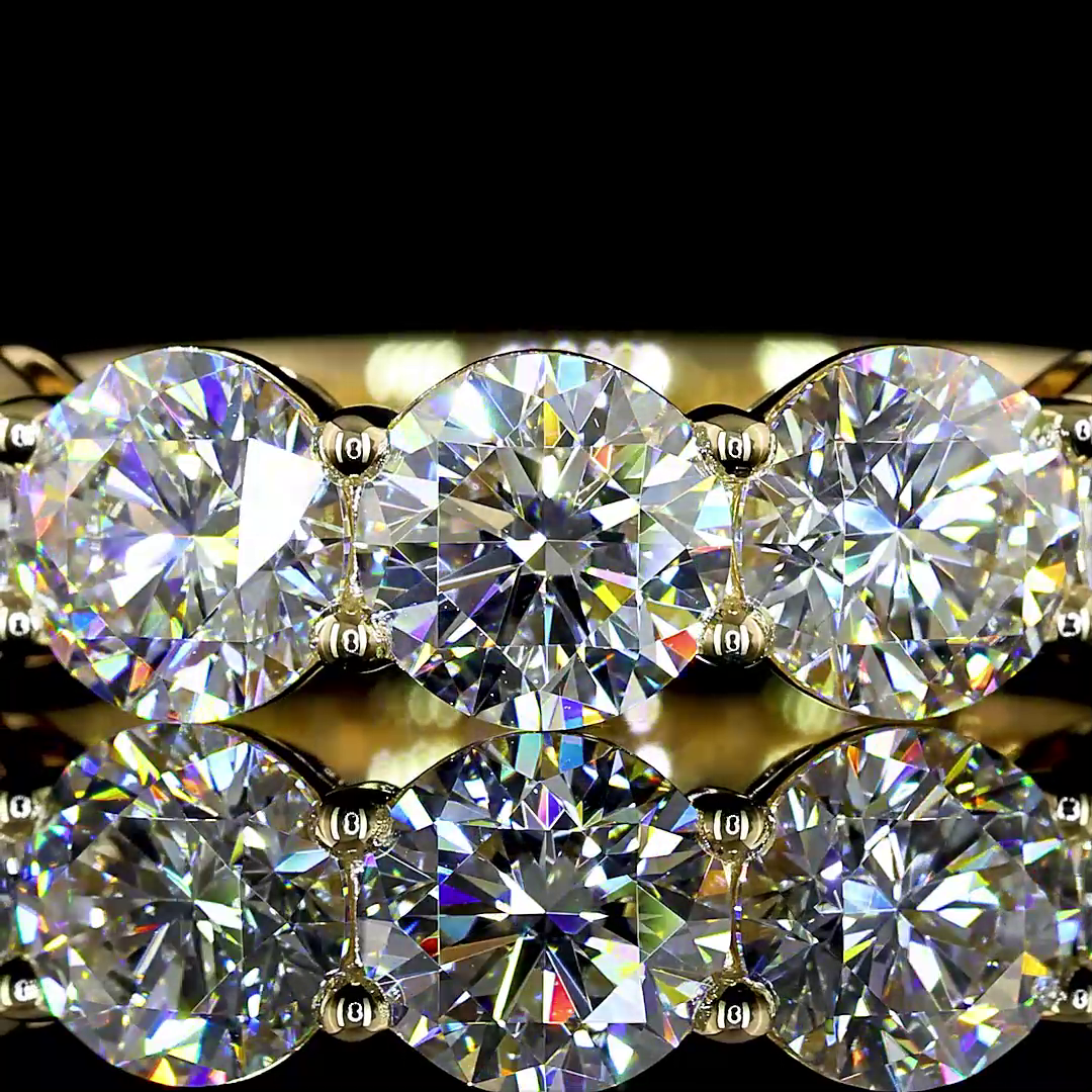 3.97 CTTW Round Lab Diamond 3/4 Eternity Band Sz. 6.5 14k Yellow Gold E Color and VS Clarity jewelry-spot-usa