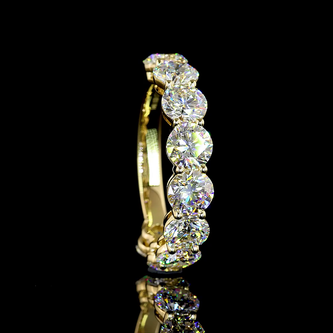 3.97 CTTW Round Lab Diamond 3/4 Eternity Band Sz. 6.5 14k Yellow Gold E Color and VS Clarity jewelry-spot-usa