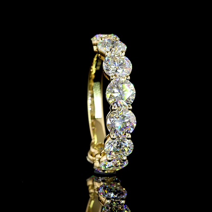 3.97 CTTW Round Lab Diamond 3/4 Eternity Band Sz. 6.5 14k Yellow Gold E Color and VS Clarity jewelry-spot-usa