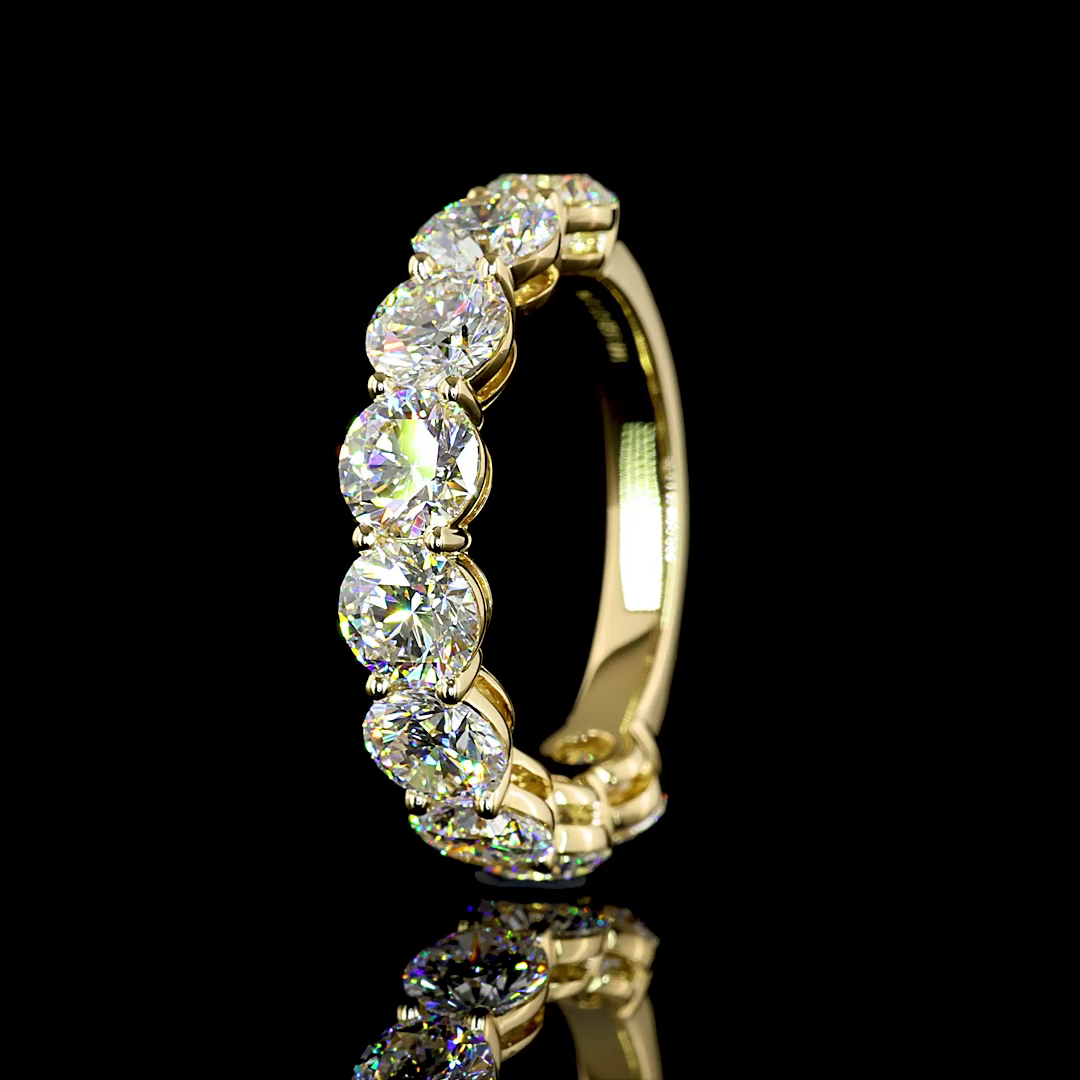 3.97 CTTW Round Lab Diamond 3/4 Eternity Band Sz. 6.5 14k Yellow Gold E Color and VS Clarity jewelry-spot-usa