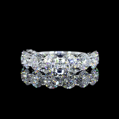 3.97 CTTW Round Lab Diamond Half Eternity Eternity Band Sz. 6.5 14k White Gold E Color and VS2 Clarity jewelry-spot-usa