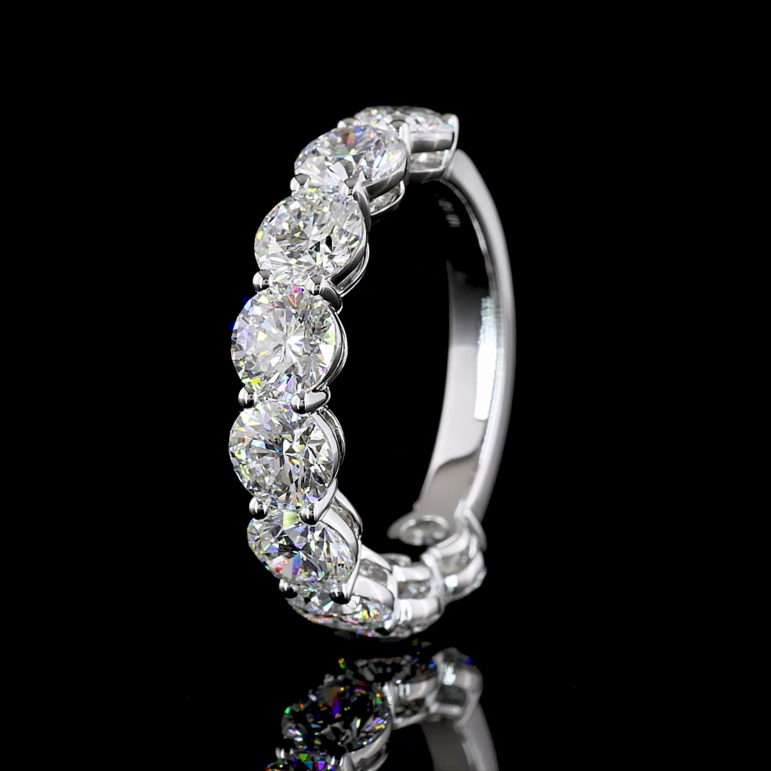 3.97 CTTW Round Lab Diamond Half Eternity Eternity Band Sz. 6.5 14k White Gold E Color and VS2 Clarity jewelry-spot-usa