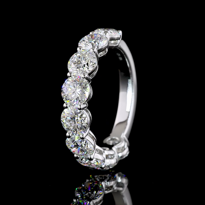 3.97 CTTW Round Lab Diamond Half Eternity Eternity Band Sz. 6.5 14k White Gold E Color and VS2 Clarity jewelry-spot-usa