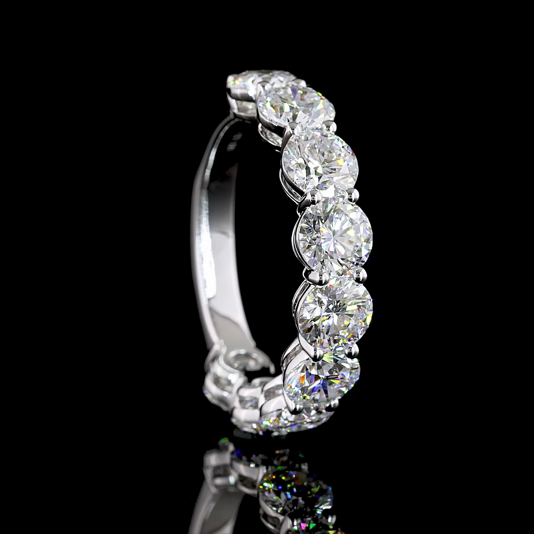3.97 CTTW Round Lab Diamond Half Eternity Eternity Band Sz. 6.5 14k White Gold E Color and VS2 Clarity jewelry-spot-usa