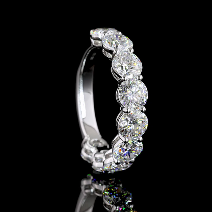 3.97 CTTW Round Lab Diamond Half Eternity Eternity Band Sz. 6.5 14k White Gold E Color and VS2 Clarity jewelry-spot-usa