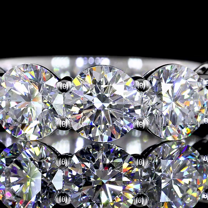 3.97 CTTW Round Lab Diamond Half Eternity Eternity Band Sz. 6.5 14k White Gold E Color and VS2 Clarity jewelry-spot-usa