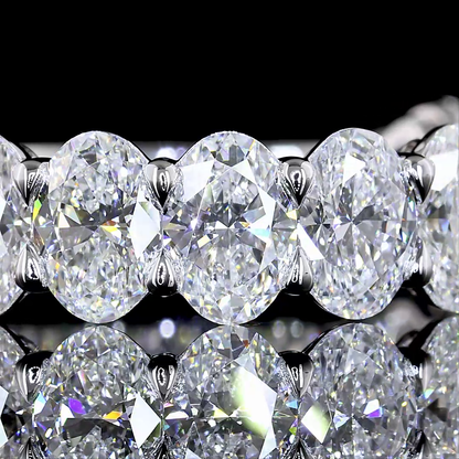 4.03 CTTW Oval Lab Diamond 3/4 Eternity Band Sz. 6.5 14k White Gold (E Color and VS Clarity)