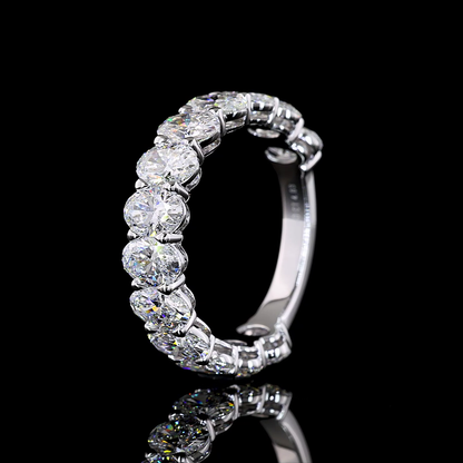 4.03 CTTW Oval Lab Diamond 3/4 Eternity Band Sz. 6.5 14k White Gold (E Color and VS Clarity)