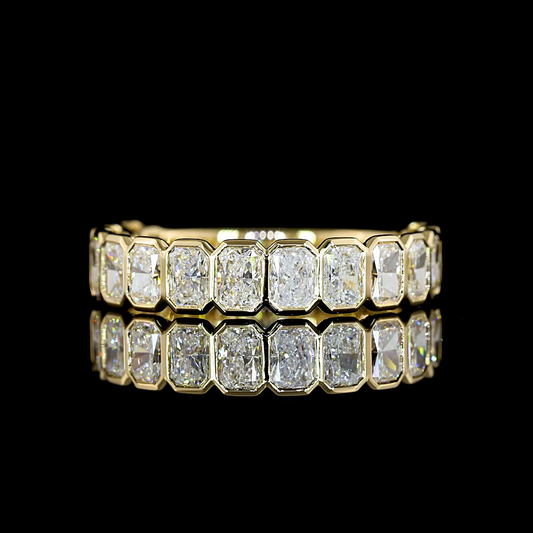1.94 CTTW Radiant Lab Diamond 3/4 Eternity Band Sz. 6.5 14k Yellow Gold (E Color and VS1 Clarity)
