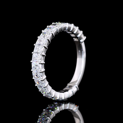 1.97 CTTW Radiant Lab Diamond 3/4 Eternity Band Sz. 6.5 14k White Gold (E Color and VS Clarity)