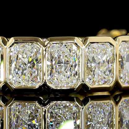 4.07 CTTW Radiant Lab Diamond 3/4 Eternity Band Sz. 6.5 14k Yellow Gold (E Color and VS Clarity)
