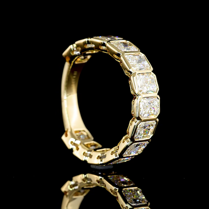4.07 CTTW Radiant Lab Diamond 3/4 Eternity Band Sz. 6.5 14k Yellow Gold (E Color and VS Clarity)