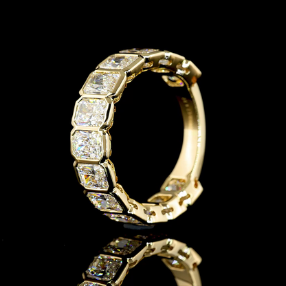 4.07 CTTW Radiant Lab Diamond 3/4 Eternity Band Sz. 6.5 14k Yellow Gold (E Color and VS Clarity)