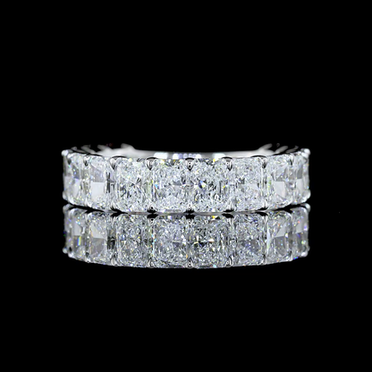 2.86 CTTW Radiant Lab Diamond 3/4 Eternity Band Sz. 6.5 14k White Gold (E Color and VS Clarity)